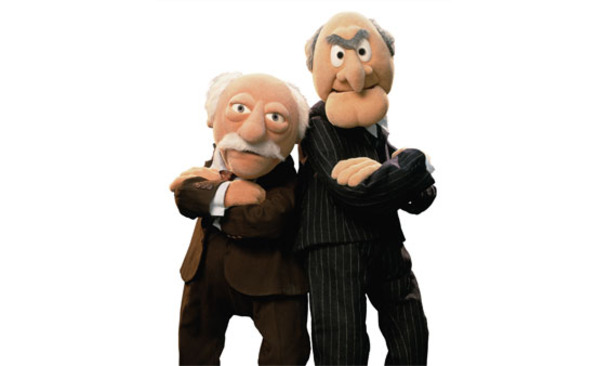 Grumpy Old Men...Statler and Waldorf in typical pose. Pic: Hansen Studios